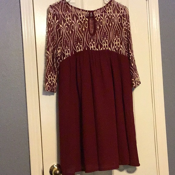 Long sleeve chiffon dress - Picture 2 of 2
